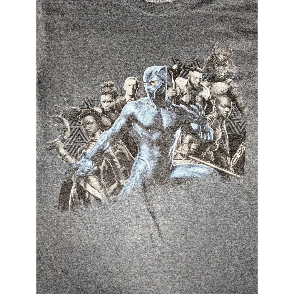 Marvel Black Panther Long Sleeve Graphic‎ T-Shirt Men's M Heather Grey MCU